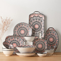 English style porcelain dinnerware set Bohemian style ceramic dinner sets porcelain dinnerware set plates